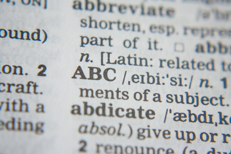 Abc Dictionary Words text