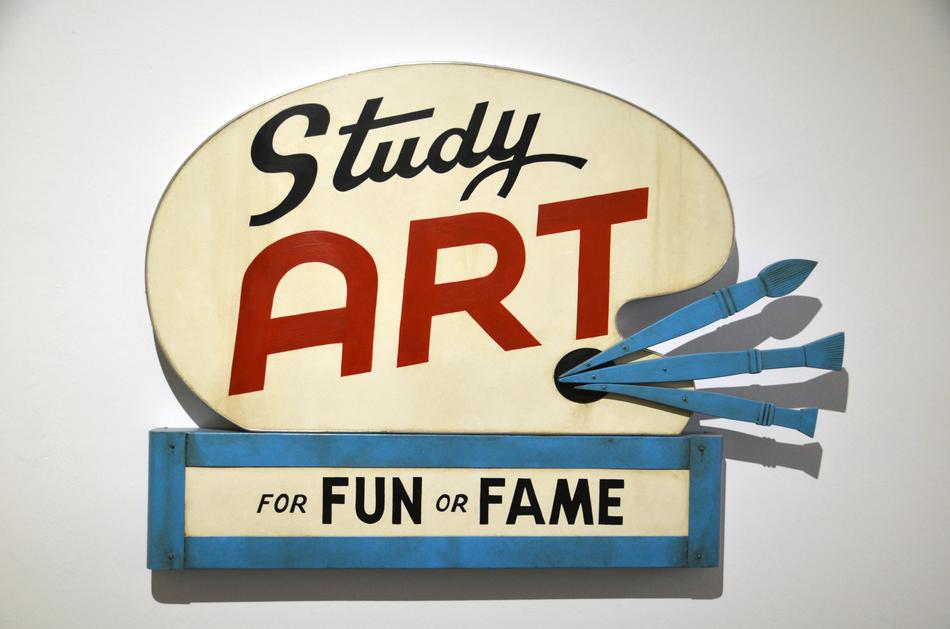 study Art wood sign