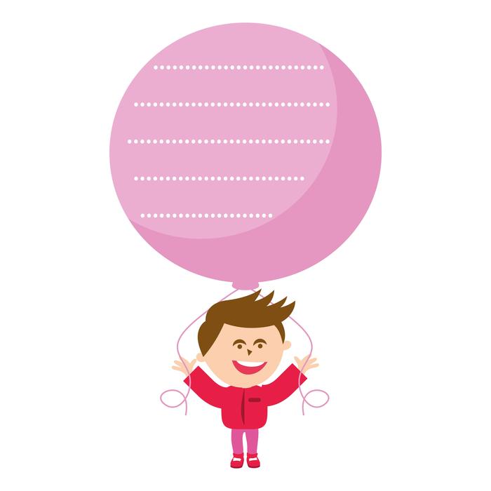 child with pink balloon as illustration