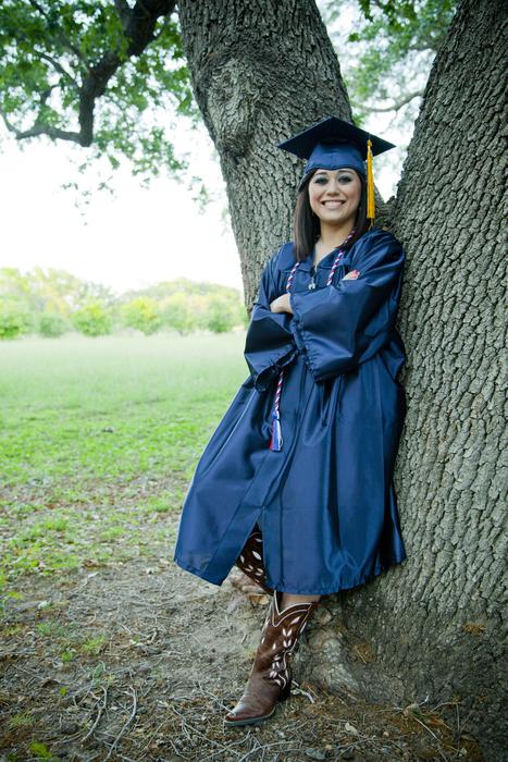 graduated girl and tree