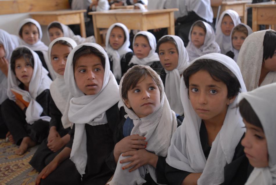 Schoolgirls in class, Afghanistan