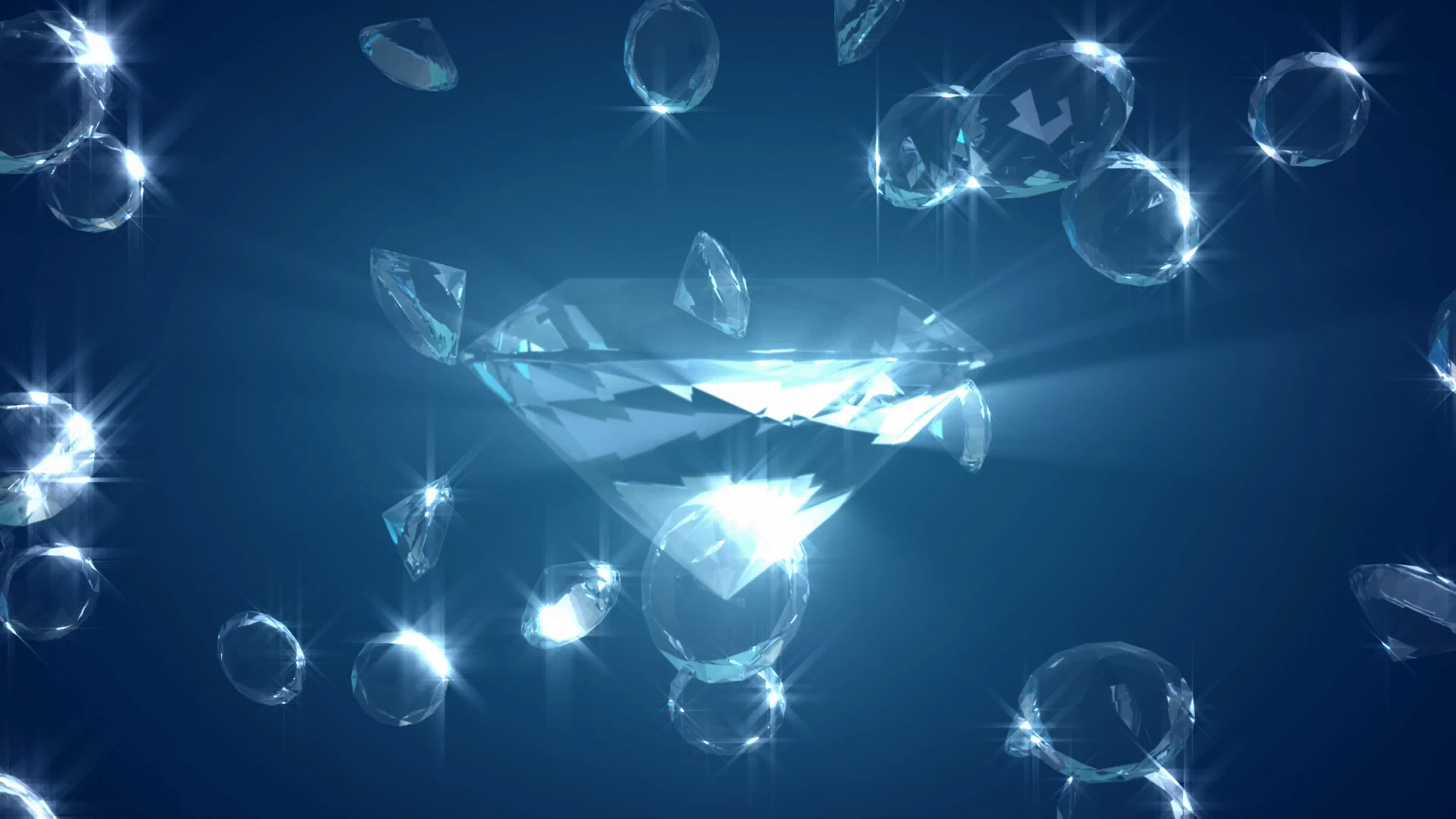 Shiny diamonds on blue background free image download