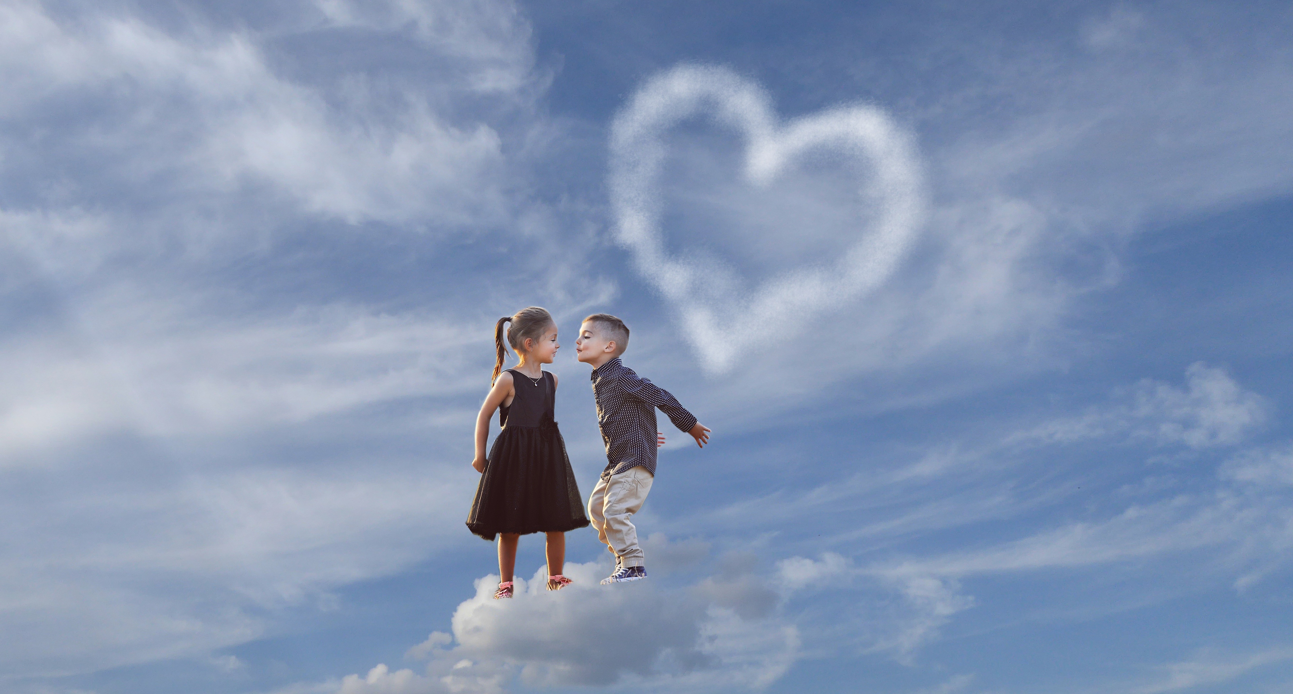 Love Heart Kids Sky Free Image Download
