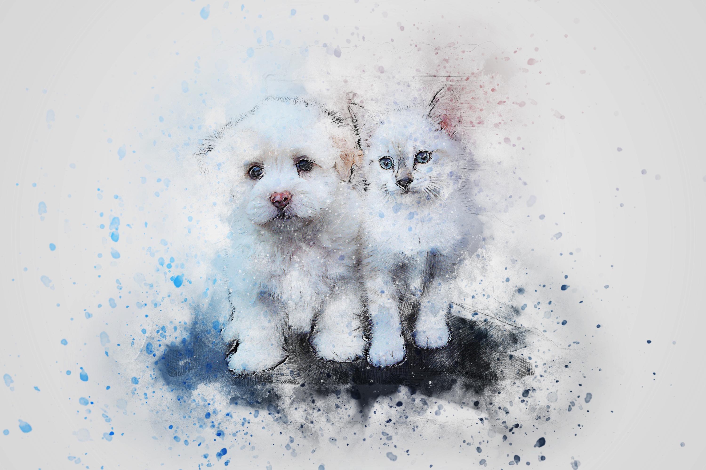 Рисуем кошек и собак акварелью