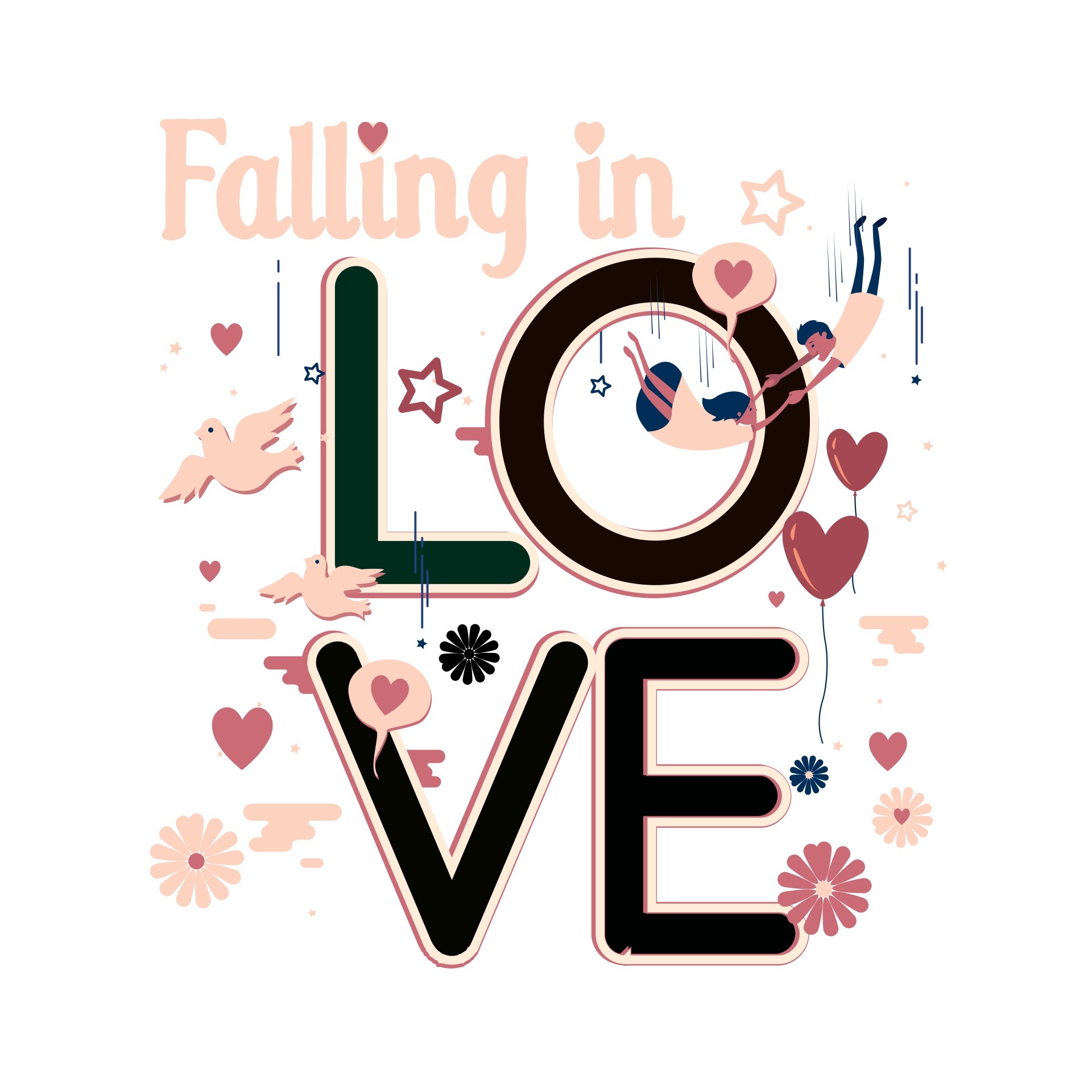 Love valentine falling in love drawing free image download