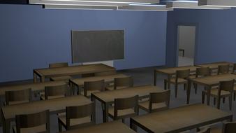 Class Room School chairs table