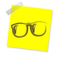 drawn glasses on a yellow piece of paper