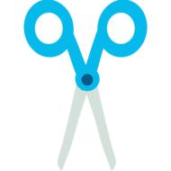 blue scissors, school supplies, drawing