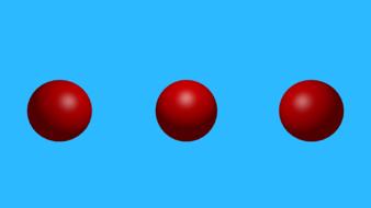 drawn three red balls on a blue background