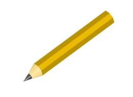 yellow pencil on white background