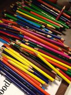 A lot of the beautiful and colorful, wooden pencils