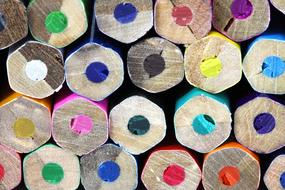 tips of Colored pencils, background