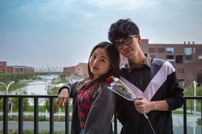 couple in love posing in asia