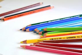 Crayons for coloring on white paper