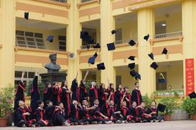 photos of graduates at Nguyen Cong Tru secondary school