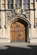 aged Door of historical univercity building, uk, England, Oxford