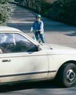 Auto Vehicle and child cyclist