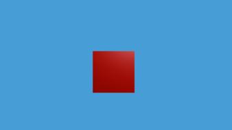 red square on blue background