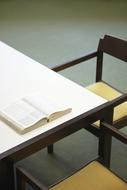 open book on the table in the office
