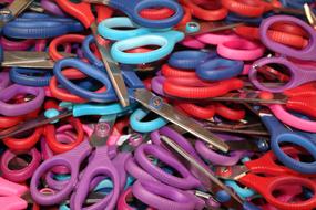 photo of a bunch of colored scissors