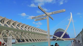 road signs on the mediterranean coast in Valencia, Spain