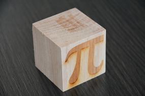 Cube Mathematics wood pi
