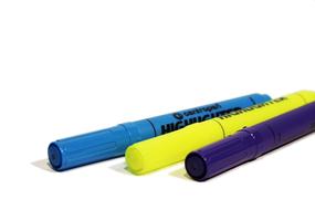 three office markers on white background