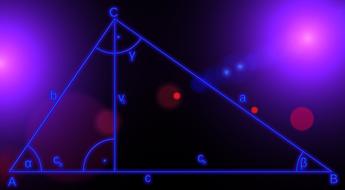 Blue drawing of euclide, at colorful background, on clipart