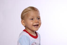 happy blond boy