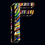 f colorful on black background