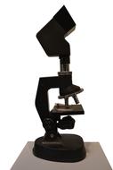 Close-up of the microscope equipment, at white background, clipart