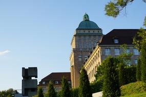 University of Zurich, historical building at summer, switzerland