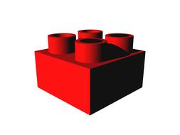 red building block as a toy