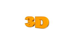 font 3d on white background