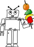 clipart of robot android thought thinking