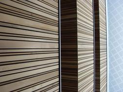 stripes on the facade of a modern building