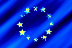 europe flag star blue background