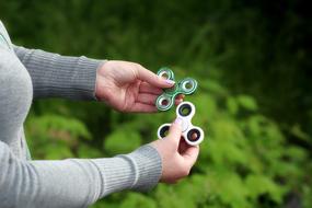 spinners toys in hands