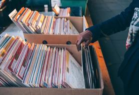 school magazines in cardboard boxes