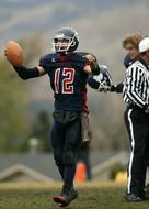 American football victory on the field