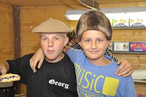 best friends in funny hats