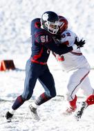 Wrestling of american high school football players on competition in Canada