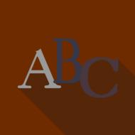 alphabet letters on brown background