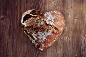 Beautiful heart shaped bread