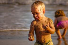 Child play on Beach