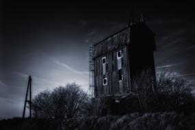 Mystical house in the dark