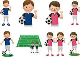 children s soccer boy and girl drawing