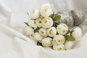 bouquet of white peonies on a white background