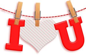 valentineâs day symbols on clothes hangers