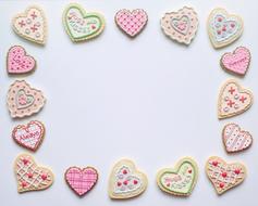 heart shaped romantic cookies